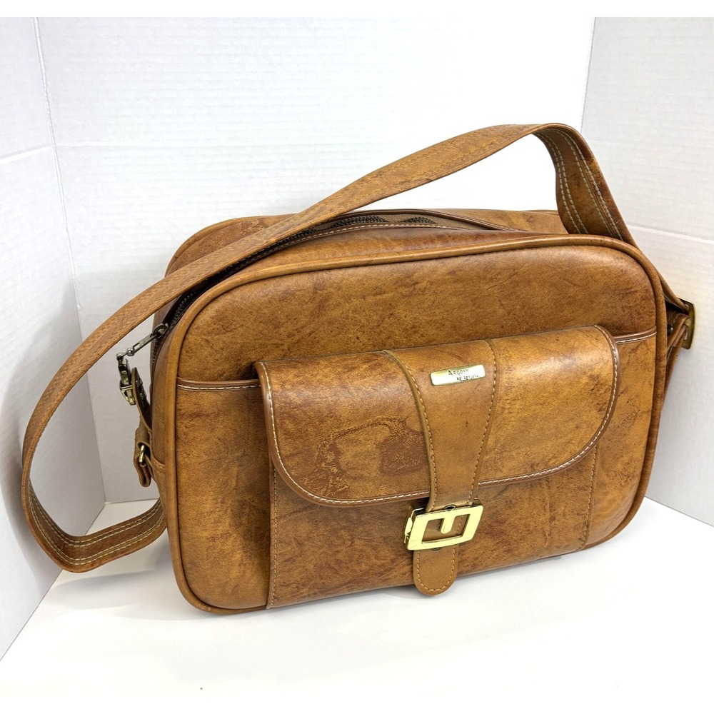 Vintage Argosy By Invicta Brown Retro Carry On Bag Luggage Weekender Retro - Picture 1 of 14